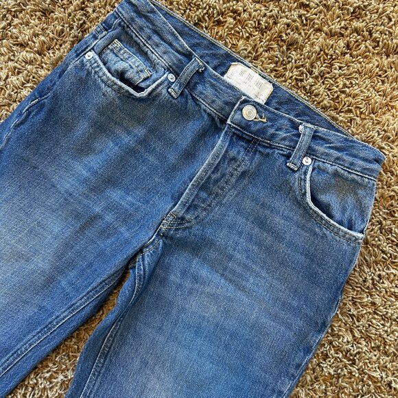 We the Free Maggie Ripped Crop Straight Leg Jeans Women's Size 24 Raw Hem - Picture 3 of 6